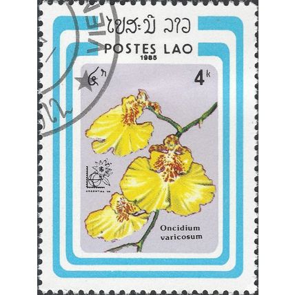 LAOS, FLOWER, Orchid, Oncidium varicosum, blue 1985, 4k