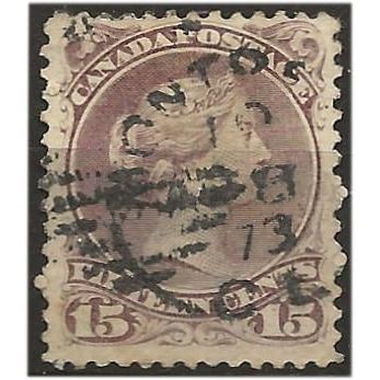 Canada 1868 SG61b 15c Dull Violet-Grey Fine Used . .. .