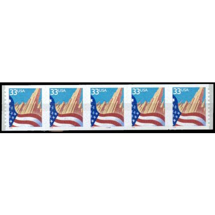 3281 33c U.S. Flag Over City Very Fine MNH PNC 4444A/5 P0902