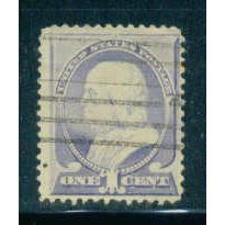 Used 212 1c Benjamin Franklin Barely Clears M01513
