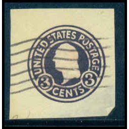Used U437b 2c George Washington Fine Cut Square WA3032