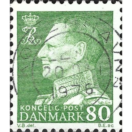 DENMARK, King Frederick IX, green 1967, 80ore, #4