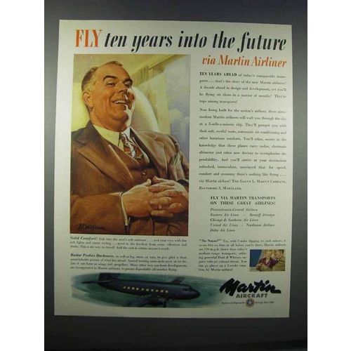 1946 Martin Aircraft Ad - Ten Years Into The Future