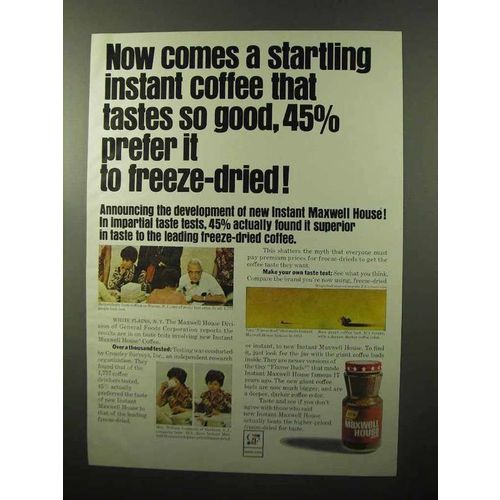 1970 Maxwell House Coffee Ad - 45% Prefer It