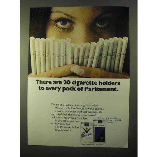 1970 Parliament Cigarettes Ad - 20 Cigarette Holders
