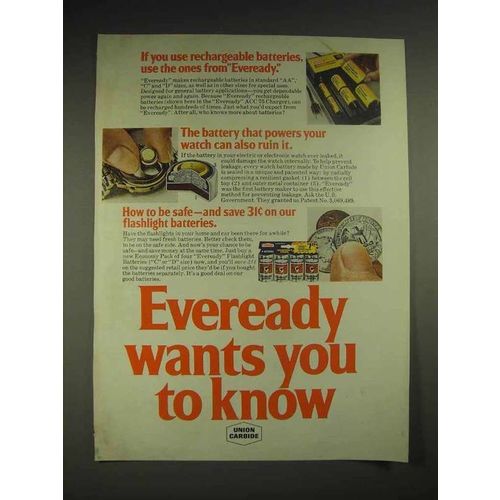 1977 Eveready Rechargeable Batteries Ad