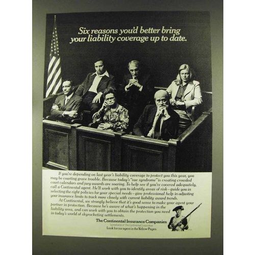 1977 Continental Insurance Ad - Liability Coverage
