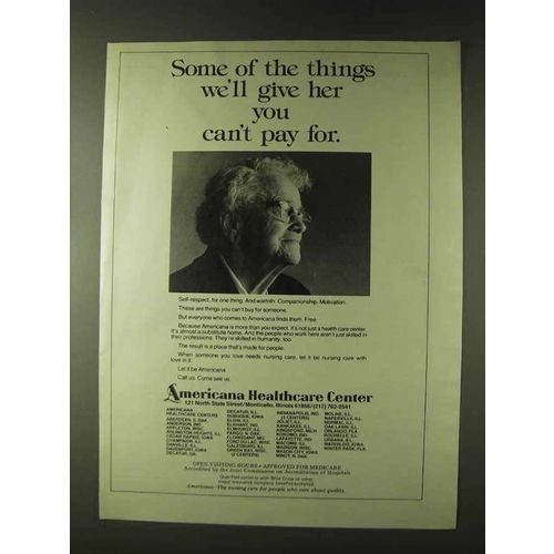 1979 Americana Healthcare Center Ad - You Can't Pay For