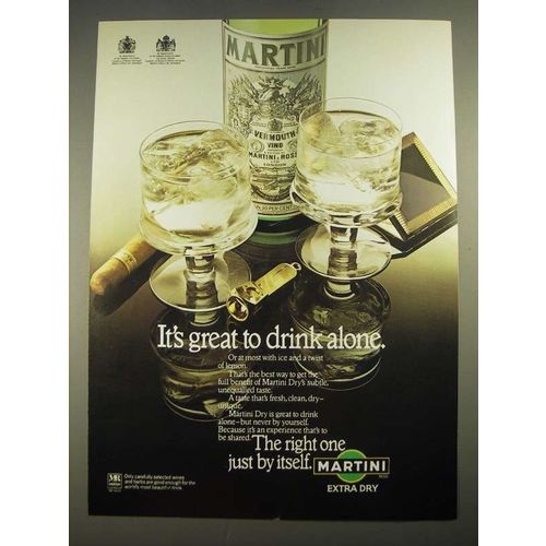 1978 Martini Vermouth Ad - It's Great To Drink Alone