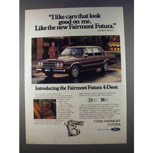 1980 Ford Fairmont Car Ad - Laura Bacall