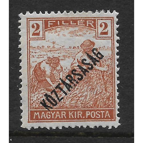 HUNGARY 1918 SG282 2F BROWN opt KOZTARSASAG M/MINT