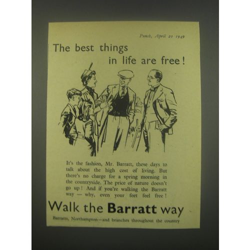 1949 Barratts Shoes Ad - The best things in life are free!