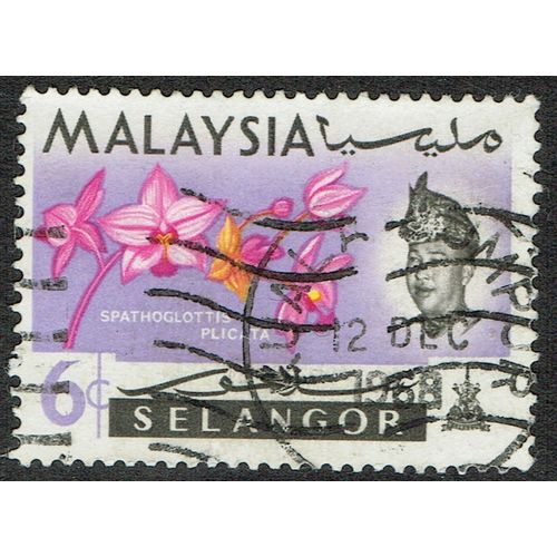 Selangor 1965 Flowers 6c Multicoloured SG139 FU