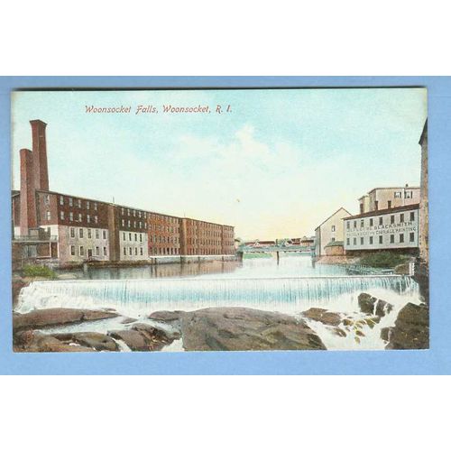 Rhode Island Woonsocket Woonsocket Falls View Large Water Fall w/Large Old~1188
