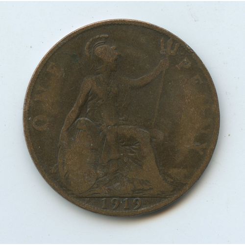 British 1919 H Penny