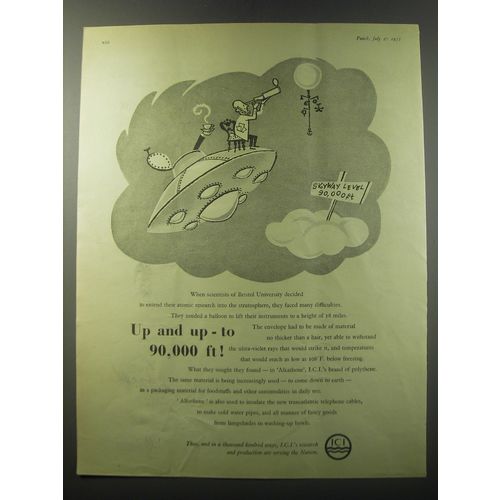 1955 ICI Imperial Chemical Industries Ad - up and up to 90,000 ft