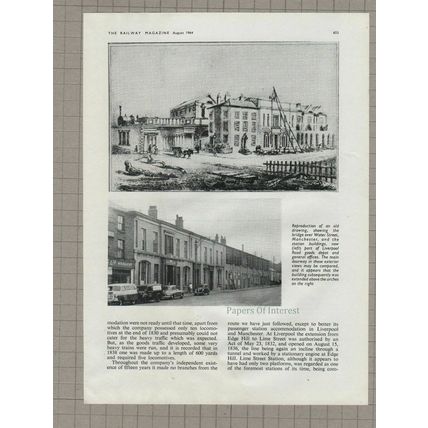 The Liverpool & Manchester Railway Moorish Arch - 1960s Article