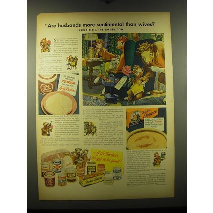 1948 Borden's Lady Borden Ice Cream and Chateau Cheese Ad - husbands