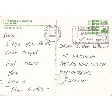 6x4 Continental size printed postcard St Patrick's Day Greetings x5