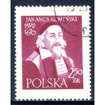 POLAND 1957, 300th Anniversary of Opera Didactica Omnia by Komensky, 2.50 Z, CTO