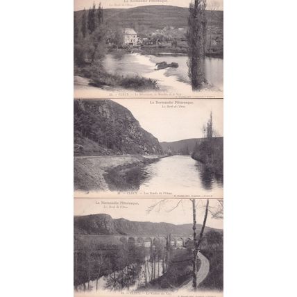 Normandie Viaduc De Vers Clecy Bords De L'Orne 3x Postcard s