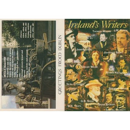 Jonathan Swift Oscar Wilde WB Yeats Bram Stoker Irish 2x Postcard