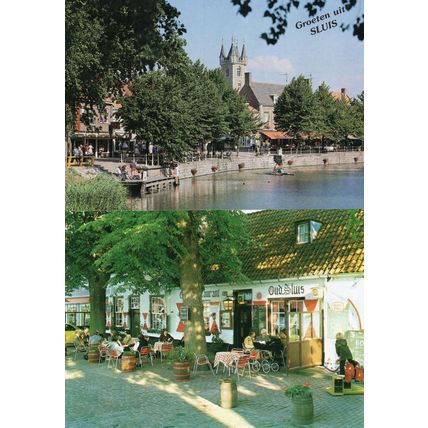 Oud Oude Sluis Restaurant Holland 2x Dutch Postcard s