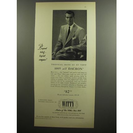 1952 Witty Brothers Tropical Suits Ad - Photograph by Fabian Bachrach