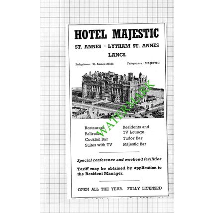Hotel Majestic St Annes Lytham St Annes Lancashire Advert - 1964 Cutting