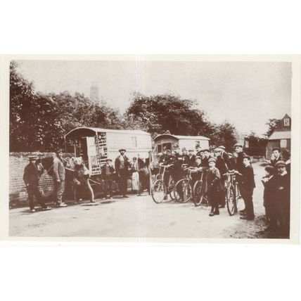 Romany Gipsy Gipsies & Caravan Bicycles In Surrey RPC Postcard