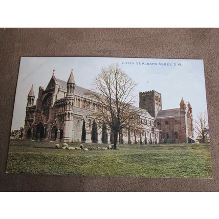 Early Photochrom Postcard - St Albans Abbey from S.W - Hertfordshire