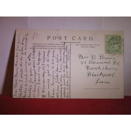 CHRISTCHURCH MANSION, IPSWICH, SUFFOLK used antique postcard 1909 pm =