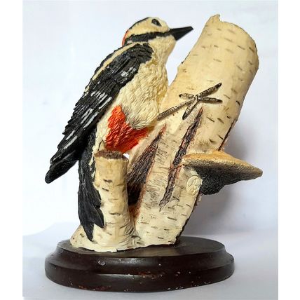 CERAMIC FIGURINE - THE WOODPECKER by COUNTRY BIRD COLLECTIONS 10 x 9 cm - 150 g