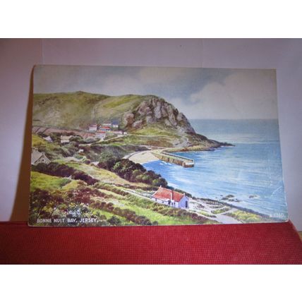 BONNE NUIT BAY, JERSEY, CHANNEL ISLES by E W Trick used postcard 1965? pm #