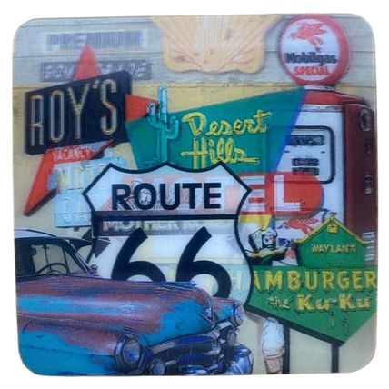 Route 66 3D Drink Coasters 4 Pack