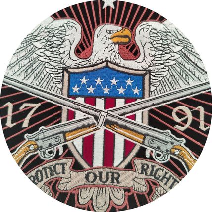 Large Iron On Patch Eagle USA 2nd Amendment Bill of Rights 26cm x 30cm Sew P424