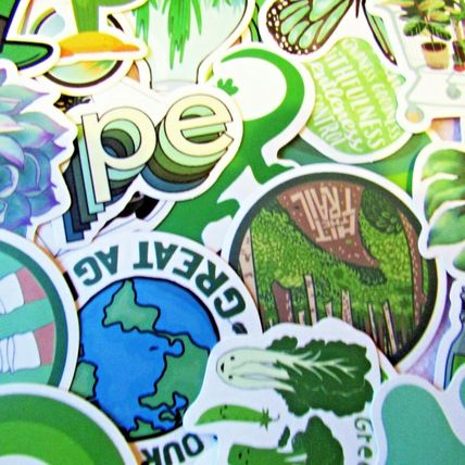 25 Green Mix Stickers Loose Random Selection Fun Scrapbooking Decorate ST14