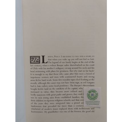 FLAT SIGNED FIRST 1st EDITION PAULA by ISABEL ALLENDE HCDJ