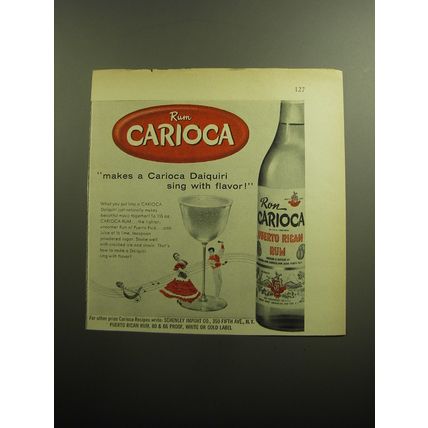 1958 Ron Carioca Rum Ad - makes a Carioca Daiquiri sing with flavor