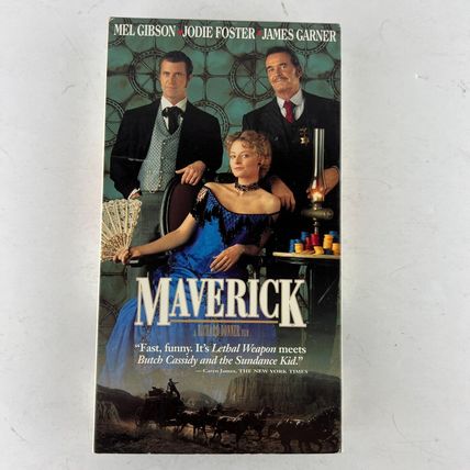 Maverick VHS Video Tape Mel Gibson, Jodie Foster, James Garner