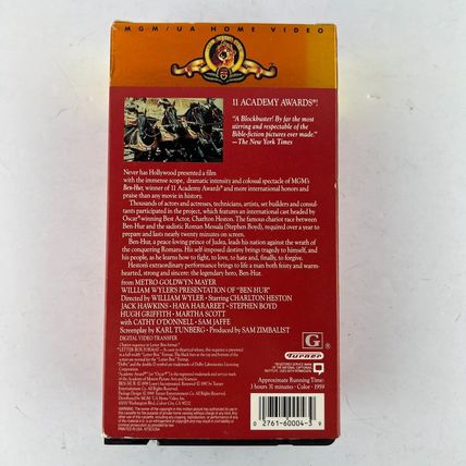 Ben-Hur VHS Video 2 Tape Movie Charlton Heston, Jack Hawkins, Stephen Boyd