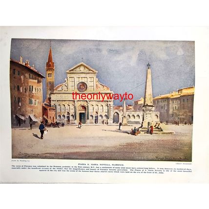 Piazza S Maria Novella, Florence, Italy, Book Illustration (Print), c1920
