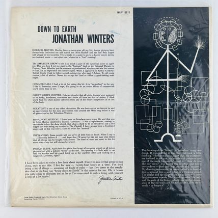 Jonathan Winters – Down To Earth Vinyl LP Record Album MG V-15011