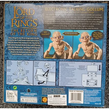 TOY BIZ LOTR " 2003 ELECTRONIC TALKING GOLLUM " UNOPENED PACK,UK FREEPOST