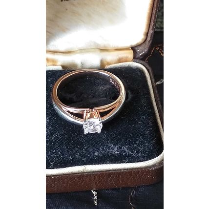 Vintage 1990-s 14 Ct Rolled Gold Zircon Ring Size UK N 1/2 US 7 - Hallmarked!