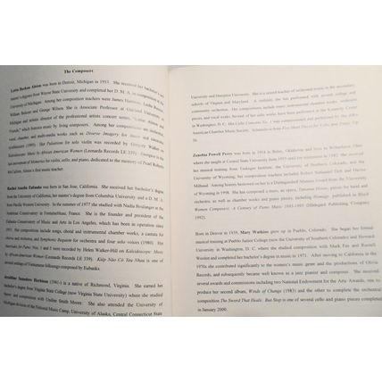 Black Women Composers : twentieth century music for piano and strings - 2003