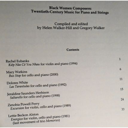 Black Women Composers : twentieth century music for piano and strings - 2003