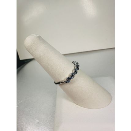 Bomb Party Ring Jewelry Sz7 Revealed RBP Petite Radiant Blue Clusters Rhodium Pl
