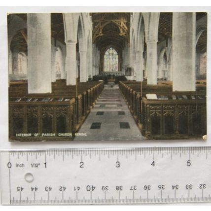 1908 postcard Kendal Parish Church interior