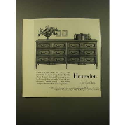 1961 Henredon Provincial Double Dresser Advertisement